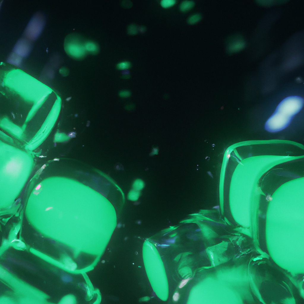 AI-ассистент: шары частиц, мягкое свечение, неоновая дуга, стеклянные блоки, нейронная эстетика